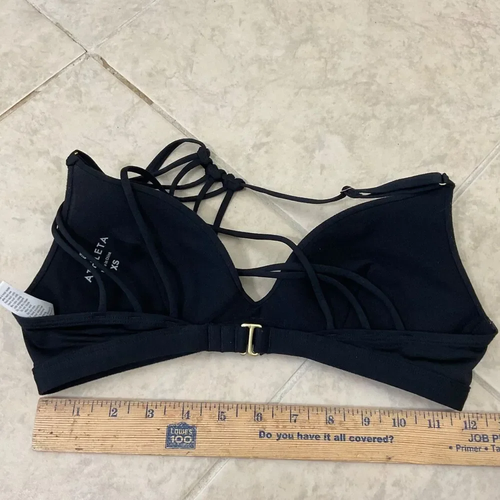 Athleta Womens Yoga Bra Size XS Back Crisscross Strappy Athletic Racerback
